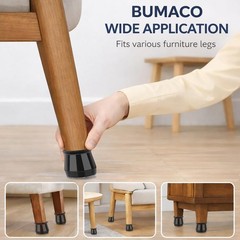 BUMACO Chair Leg Floor Protectors Universal XS, Black-20 Pcs