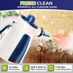 Handheld Steam Cleaner, 230°F Pressurized Steamer L, Ice White & Sky Blue