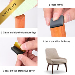Piutouyar 12Pcs 1″ Square Teflon Furniture Sliders Self Stick Hardwood Glides