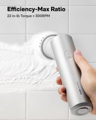 HOTO Handheld Short-Handle Electric Spin Scrubber, IPX7 Waterproof Beige