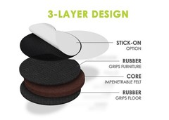 Slipstick GorillaPads CB144 Non Slip Furniture Pads/Grippers 2″ Round, Black