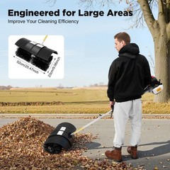 Gas Power Handheld Sweeper Broom Driveway Turf Artificial Grass Snow Clean 52CC
