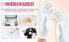 24 Pcs (12 Pair) White Cotton Gloves for Dry Hand Moisturizing, Cosmetic