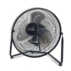 Vie Air 9″ High Velocity Tilting 3 Speed Metal Floor Fan, Black