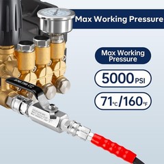 GALELEOPARD Ball Valve Pressure Washer, 3/8 Inch Quick Connect Black