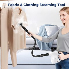 Steam Cleaner, Pressurized Handheld 13pcs Standard Size, Black&White