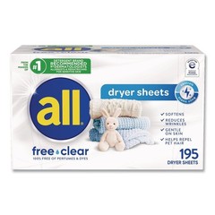 Dial 47362 Free Clear Dryer Sheets – Fragrance Free (6/Carton) New