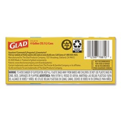 Glad 78812 8″ x 18″ 4 gal Small Trash Bags – Wht Febreze Fresh Clean 156/CT New