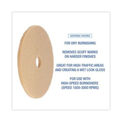 Boardwalk Burnishing Floor Pads, 20″ Diameter, Tan, 5/Carton