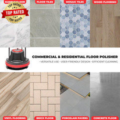 10″ Heavy Duty Commercial Pad Polisher Orbiter Hard Floor Buff Cleaner Machine,