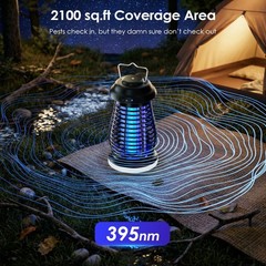 Bug Zapper Outdoor & Indoor,Cordless Portable Mosquito with Black