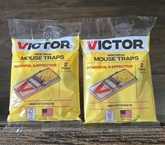 Victor Wide-Pedal Mouse Traps (4 Traps) Powerful And Effective High Catch Rate