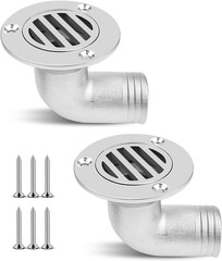 Boat Deck Floor Drain, 1-1/2 Inch (38Mm) 90 Degree Marine 316 Stainless Steel He