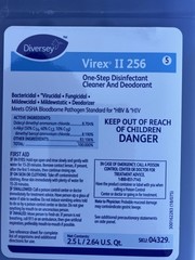 Diversey Virex II 256 Chemical Disinfectant, 2.5L – 2 Pack