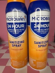 Microban 24 Hour Citrus Scent Disinfectant Sanitizing Spray 15 oz 2 Pack
