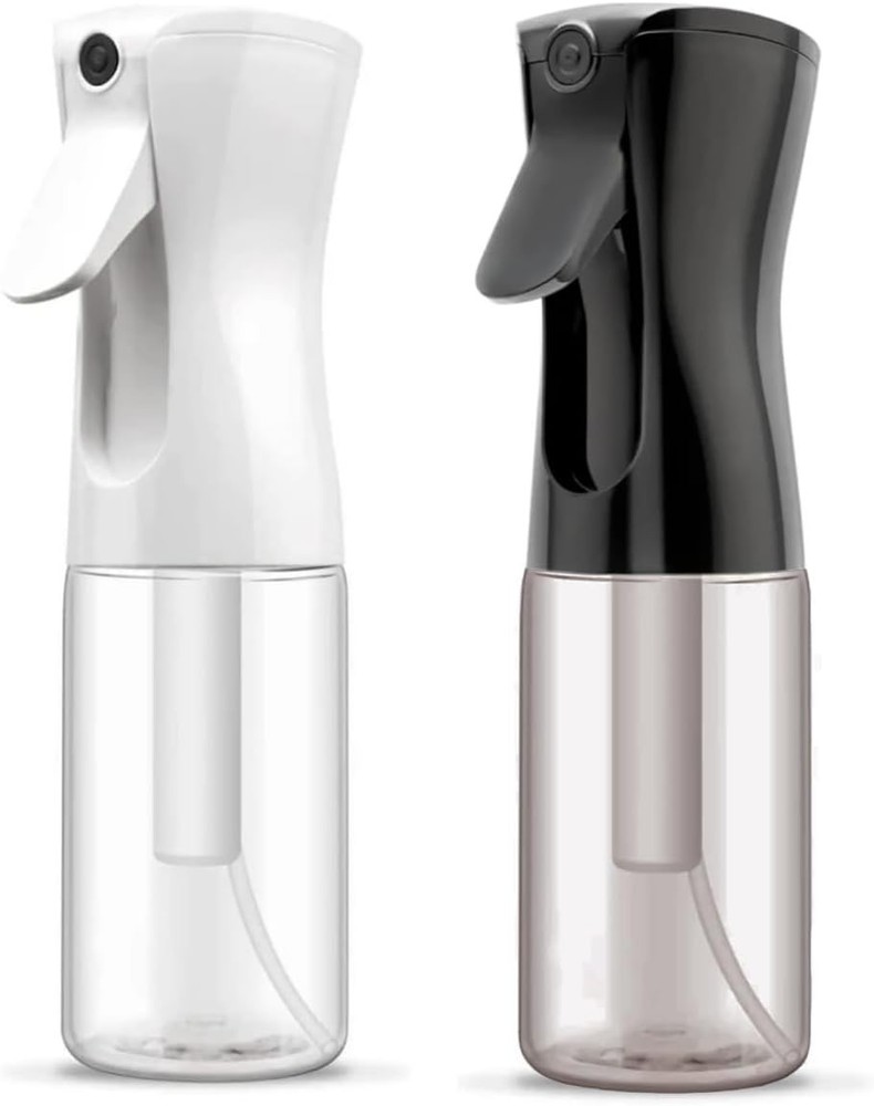 ELEMSY Spray Bottle For Hair (2 Pack 6.8 OZ) Continuous Mister White & Black