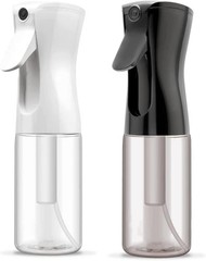 ELEMSY Spray Bottle For Hair (2 Pack 6.8 OZ) Continuous Mister White & Black