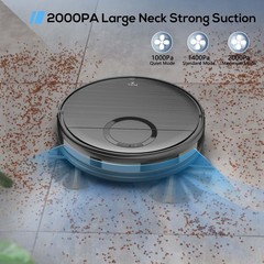 Robot Vacuum, 2 in 1 Vacuum and Mop Combo for Pet Owners: Strong Black