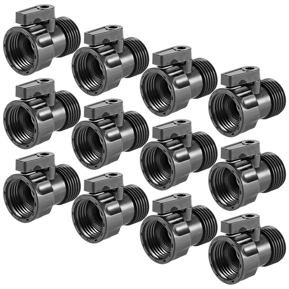 12 Pack 3/4” Plastic Garden Hose Shut Off Valve – 12 pack, 12 Pack-