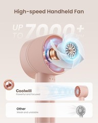 Portable Mini Handheld Turbo Fan, 4 Speed High Velocity Personal [Max 16H Coo…
