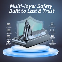 Passnag 5000Mah High-Capacity Li-Ion Replacement Battery 25.2V For Dyson V10