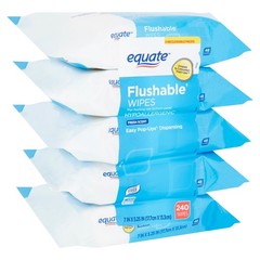 Flushable Wipes Fresh Scent 5 Packs of 48 Wipes 240 Total Wipes