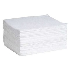 Spilltech Wp100s Sorbent Pad, 17 Gal, 15 In X 19 In, Oil, White, Polypropylene