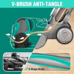 HAUSHOF 250W Cordless Vacuum Cleaner Stick Vacuum for Pet Hardwood Floor Carpets
