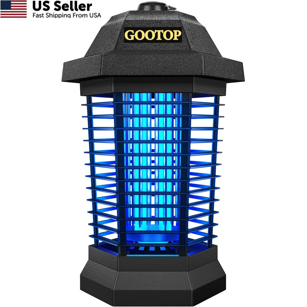 GOOTOP Bug Zapper Outdoor, Mosquito Zapper, 3 Prong Plug in Large, BLACK
