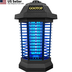 GOOTOP Bug Zapper Outdoor, Mosquito Zapper, 3 Prong Plug in Large, BLACK