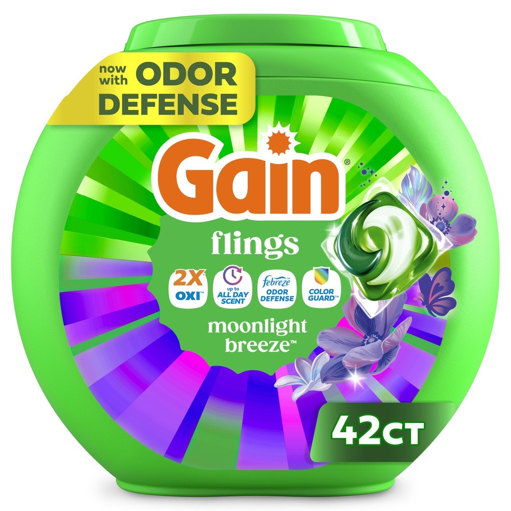 Gain 42 Count (Pack of 1), Flings Moonlight Breeze 42 Laundry Pacs
