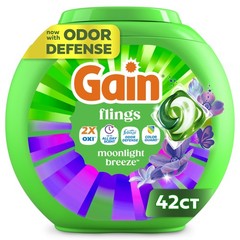 Gain 42 Count (Pack of 1), Flings Moonlight Breeze 42 Laundry Pacs
