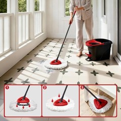 12 Pack Microfiber mop Head Replacements, 12 Count (Pack of 1), White 12