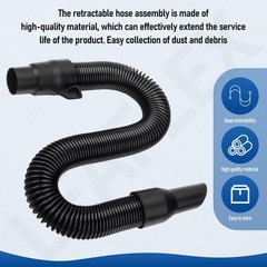 14-37-0105 Vacuum Hose for 18V Packout 0970-20 2.5 inches, Black
