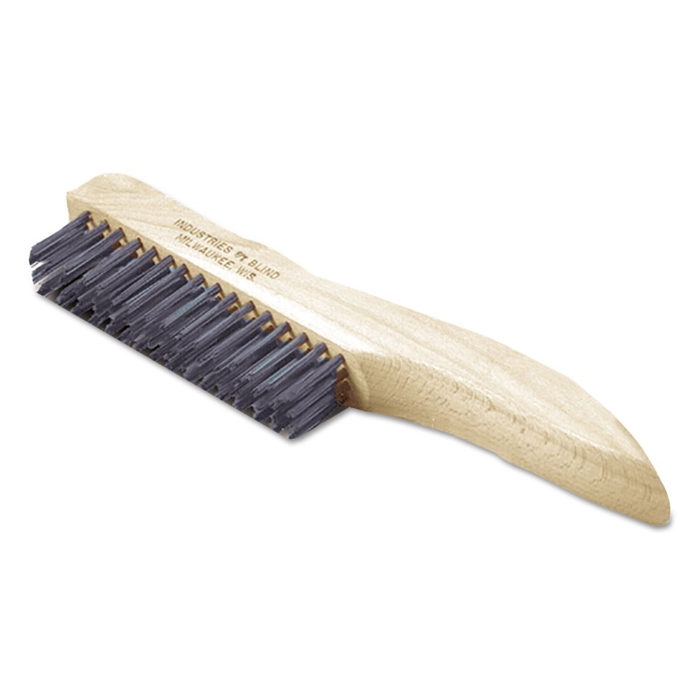 WeBoxed Stainless Steel Bristles Brush, 10.5″ Brush, 10.5″ Tan Plastic Handle