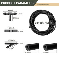 YYTQP Windshield Washer Hose Kit, 4 Meter Fluid 1 Set #012, Black