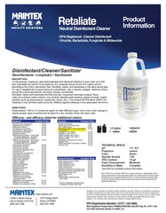 64oz Maintex Retaliate Neutral PH Disinfectant Cleaner Concentrate 1/2oz = 1 Gal