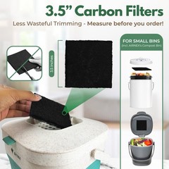 AIRNEX Charcoal Filters for Compost Bucket 3.5 in Square –