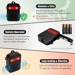 2PC Ultrasonic Rodent Repellent Under Hood Battery Car Engine Rat Mice Deterrent