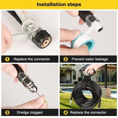 Pressure Washer Drain Jetter – Sewer Kit for 100FT X1/4in, Black