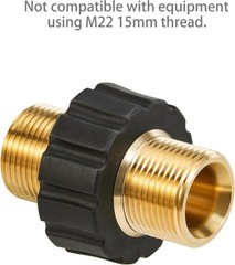Pressure Washer Adapter Set, M22-14mm Male Fitting to 14mm, Gold, Black