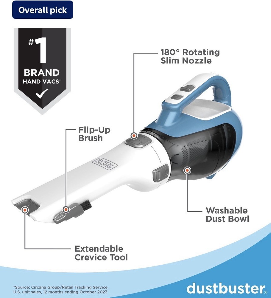 BLACK+DECKER dustbuster AdvancedClean Cordless Handheld Vacuum for Car Home