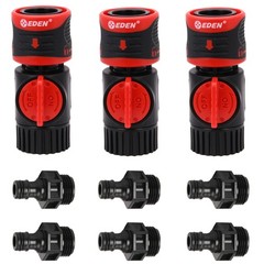 Eden 93218 Premium Garden Hose Quick Connect Kit | 9 pc Set, (3 Sets/ 9 Pc)