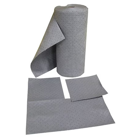 Brady Ht350 Sorbent Roll, 35 Gal, 30 In X 150 Ft, Universal, Gray, Polypropylene