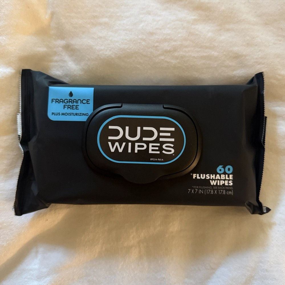 Dude Wipes Flushable Fragrance Free Wipes 60 Count, Toilet & Urinal