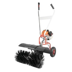 52cc 2 Stroke Gas Power Sweeper Broom Driveway Turf Grass Snow Cleaning Machine