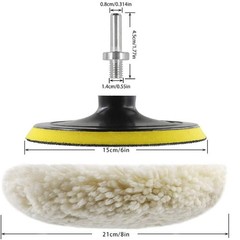 6 Inch Buffing Polishing Pads&Wool Buffing Pad ，with M14 Drill and 6 Inch