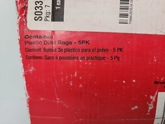 Milwaukee 49-90-1954 Plastic Dust Bags for 8 Gallon Dust Extractor, 5 Pack NIB