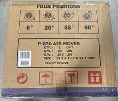 XPOWER P-830, 1 HP, 3600 CFM Air Mover Commercial Carpet Dryer Floor Fan Blower