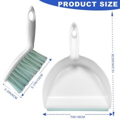 NBGYTECH Mini Broom and Dustpan Set Small Dust pan & Brush Portable Green